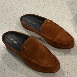 Franco Sarto Women’s Brown Suede Backless Loafers